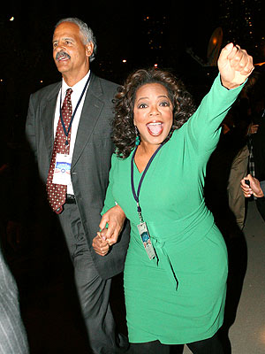 Oprah excitedly imploring the